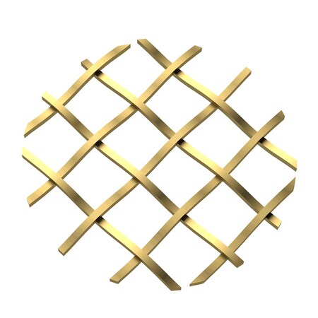 Designs Of Distinction .5" Straight Flat Diamond Decorative Grille - Satin Brass, 18" W x 48" L Sheet 011848CG10SB1